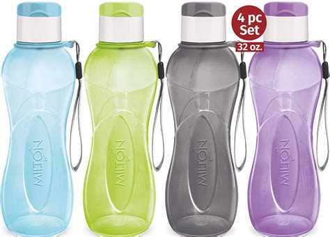 4 bottles of water|4 oz water bottle reusable.